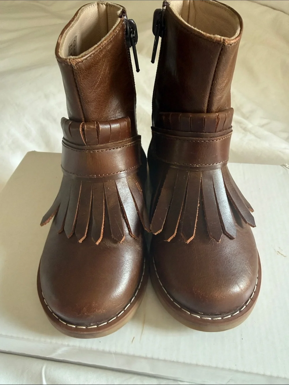 Girls Elephantito Brown Leather Boots